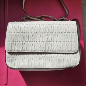 DKNY Cream Embossed Crossbody Bag